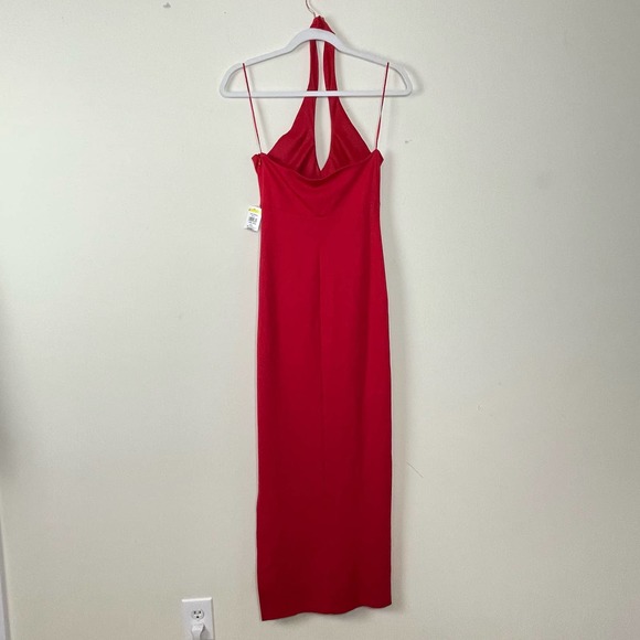Socialite Red Halter Dress Side Slit Sheath Dress NWT Size XS - Picture 4 of 11